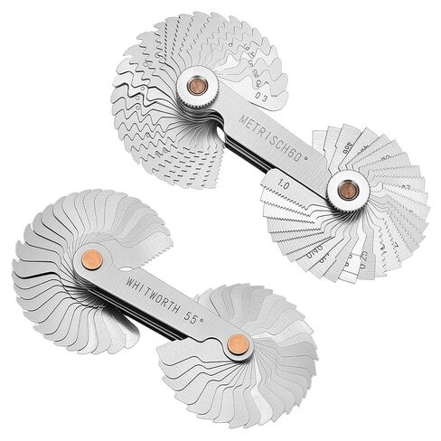 QWORK Screw Thread Pitch Gauge Tool, Metric, Imperial & US Screw Gauge, Pitch Cutting Gauge Caliper Gages Measuring Tool, 55 Degree & Metric 60 Degree Thread Pitch Gauge in Saudi Arabia