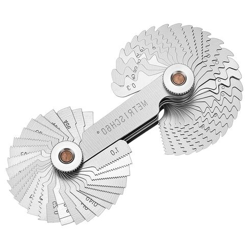 QWORK Screw Thread Pitch Gauge Tool, Metric, Imperial & US Screw Gauge, Pitch Cutting Gauge Caliper Gages Measuring Tool, 55 Degree & Metric 60 Degree Thread Pitch Gauge in Saudi Arabia