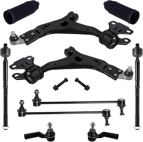 TUCAREST 10Pcs Suspension Kit Fit For 2013-2019 Fo-rd Escape, 2 Front Lower Control Arm w/Ball joint + 4 Outer Inner Tie Rod + 2 Sway Bar [# MS401107 MS401108 K750554 EV800898 ES800954 ES800955] in Kuwait