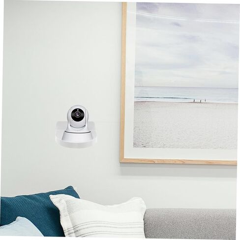 POPETPOP 2pcs Adhesive Wall Mount Shelf for Security Cameras and Monitors No Drill Installation Space-Saving Design for Use in Saudi Arabia