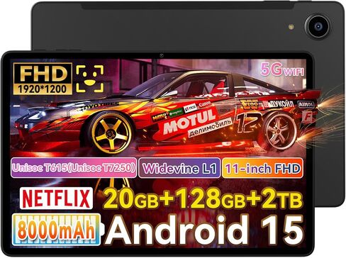 Alphawolf LPAD3A Android 15 Tablet 11 Inch ، FHD 1920 * 1200 Display IPS ، 20 جيجابايت (8 + 12 جيجا بايت موسعة) RAM 128GB ROM OCRO-CORE in Kuwait