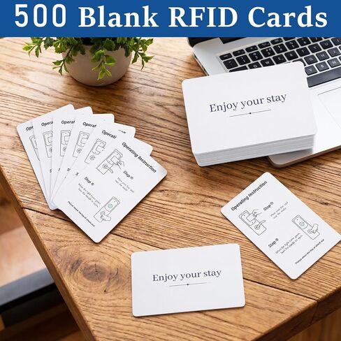 500 حزمة 13.56 ميجا هرتز بطاقة مفتاح RFID للفندق، بطاقة مفتاح RFID فارغة بدون لمس، بطاقة مفاتيح ذكية للفندق قابلة للطباعة لأنظمة أبواب الفنادق in Kuwait