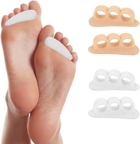 4-Pack Silicone Foot Inserts, Soft & Reusable, Shoe-Friendly for Daily Wear, Suitable for Women & Men, 2 White & 2 Skin in Saudi Arabia