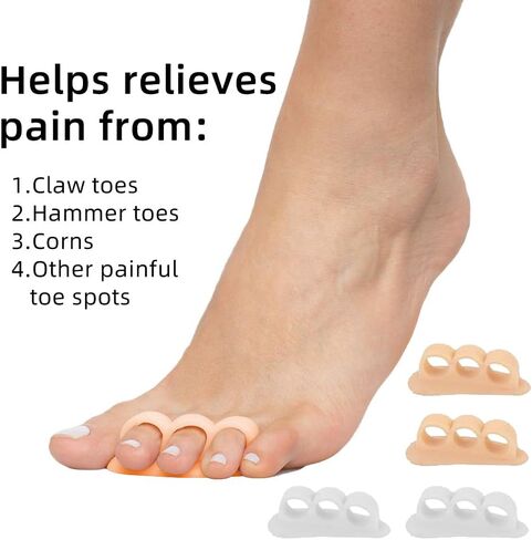 4-Pack Silicone Foot Inserts, Soft & Reusable, Shoe-Friendly for Daily Wear, Suitable for Women & Men, 2 White & 2 Skin in Saudi Arabia