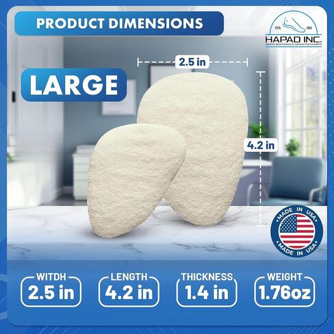 وسائد مشط القدم للنساء والرجال من HAPAD، مقاس كبير (زوج) - داعمة ومسامية ومريحة وخفيفة الوزن للأحذية والكعب - وسائد لألم مشط القدم والمورتون والورم العصبي in Kuwait