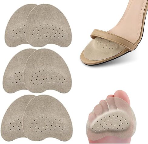 3 Pair Forefoot Pads for Women High Heels Anti Slip Shoe Inserts Self Adhesive Cushion Pads for Foot Comfort in Travel Sports Outdoor Beige in Saudi Arabia