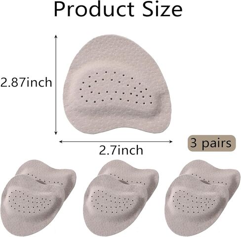 3 Pair Forefoot Pads for Women High Heels Anti Slip Shoe Inserts Self Adhesive Cushion Pads for Foot Comfort in Travel Sports Outdoor Beige in Saudi Arabia