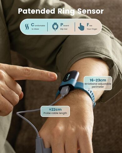 جهاز مراقبة الأكسجين في الدم من Vibeat OxyU - تتبع مستمر للأكسجين ومعدل ضربات القلب مع مستشعر الإصبع، ومقياس تأكسج نبض بلوتوث مع إشعار في الوقت الحقيقي، تطبيق مجاني وتقرير للكمبيوتر الشخصي in Kuwait