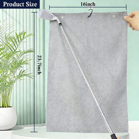 2 Pack Golf Towels(16" X 24") with Carabiner Clip, Portable Microfiber Fabric Waffle Pattern Golf Towel for Golf Bag, Golf Gifts for Men/Women in Saudi Arabia