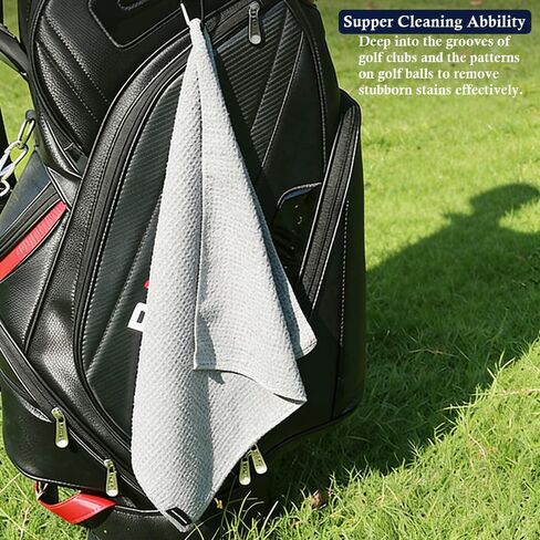 2 Pack Golf Towels(16" X 24") with Carabiner Clip, Portable Microfiber Fabric Waffle Pattern Golf Towel for Golf Bag, Golf Gifts for Men/Women in Saudi Arabia