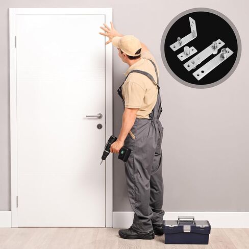 BESTYASH Heavy Duty 1 Pair Stainless Steel Hidden Door Pivot Hinges for Cabinet Doors with Torque Control Suitable for Home and Office Use in Kuwait