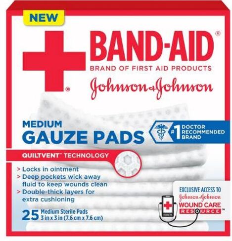 BAND-AID® Brand CUSHION-CARE™ Gauze Pads 3in x 3in, 25 count in Saudi Arabia