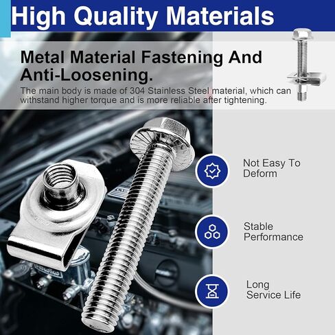 Fuel Tank Strap Bolts, 304 Stainless Steel Fuel Gas Tank Straps Bolts & Locking Nuts Hardware Kit Compatible with Chevy Silverado Replace 55157,Gm 11516770 11519894 15743078 (2 Set) in Kuwait