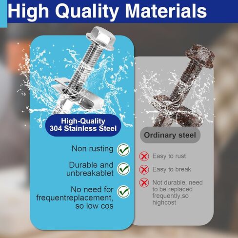 Fuel Tank Strap Bolts, 304 Stainless Steel Fuel Gas Tank Straps Bolts & Locking Nuts Hardware Kit Compatible with Chevy Silverado Replace 55157,Gm 11516770 11519894 15743078 (2 Set) in Kuwait