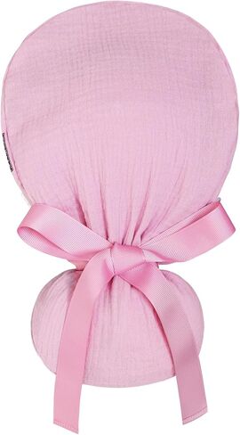 Ponytail Scrub Cap for Women – Solid Mauve Pink Surgical Cap with Buttons, Cotton Ponytail Scrub Caps, Adjustable Surgical Hat for Women to Secure Long Hair in Saudi Arabia