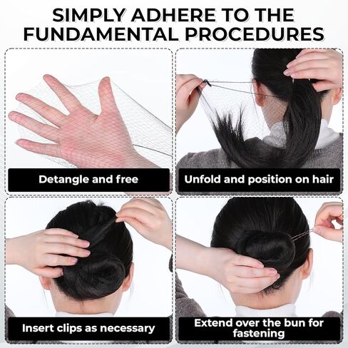 4 PCS Hair Nets for Sleeping Crochet Hair Net for Silk Press Mesh Hair-Wrap Hair-Bun Cover with 20 PCS Elasticity Invisible Elastic Mesh for Women Silk Press Curly Hairs Sleeping (Black) in Saudi Arabia