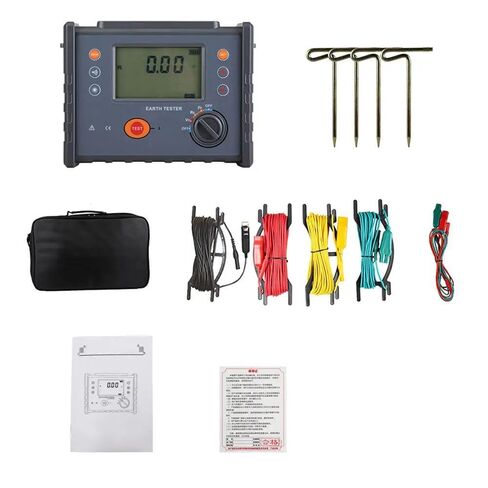 Ground Resistance Soil Resistivity Meter Tester 30.00kΩ 9999kΩm 600.0V Four-Pole Method Soil Resistivity,Rated Current Change Method Grounding Resistance,Average Rectification Ground Voltage in Saudi Arabia