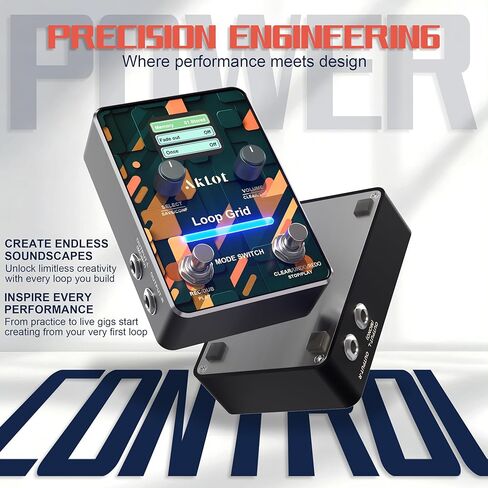 AKLOT Compact Guitar Looper Pedal: 40 Slots 160 Minutes Loop Pedal with 44.1kHz 16-bit Audio, LED Indicator, Unlimited Overdub, USB Import/Export, Headphone Output, Loop Station for Electric Guitar in Saudi Arabia
