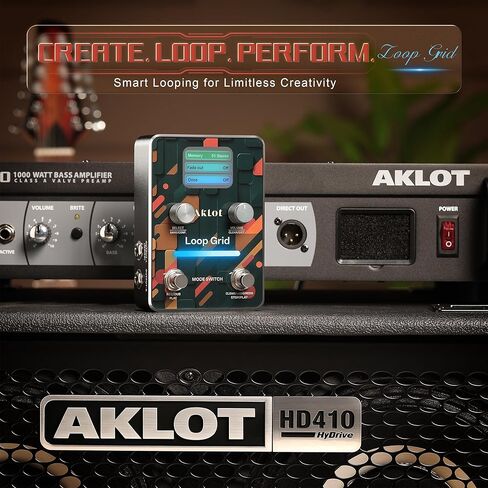 AKLOT Compact Guitar Looper Pedal: 40 Slots 160 Minutes Loop Pedal with 44.1kHz 16-bit Audio, LED Indicator, Unlimited Overdub, USB Import/Export, Headphone Output, Loop Station for Electric Guitar in Saudi Arabia