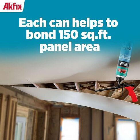 Akfix 960P Foam Board Adhesive with Strong Bonding (12x24 Oz) | Construction Adhesive for Wall & Facade, Subfloor, XPS & EPS Foamboard Panels and Drywalls | Gun&Cleaner Included | 12 Pack in Saudi Arabia