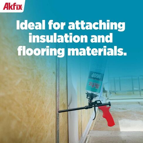 Akfix 960P Foam Board Adhesive with Strong Bonding (12x24 Oz) | Construction Adhesive for Wall & Facade, Subfloor, XPS & EPS Foamboard Panels and Drywalls | Gun&Cleaner Included | 12 Pack in Saudi Arabia