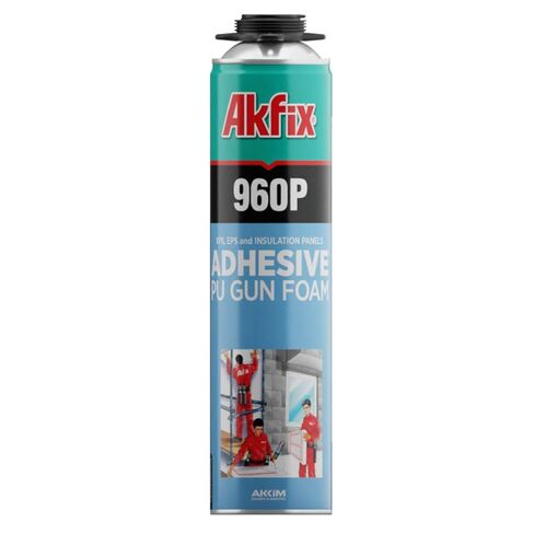 Akfix 960P Foam Board Adhesive with Strong Bonding (12x24 Oz) | Construction Adhesive for Wall & Facade, Subfloor, XPS & EPS Foamboard Panels and Drywalls | Gun&Cleaner Included | 12 Pack in Saudi Arabia