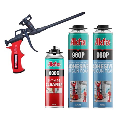 Akfix 960P Foam Board Adhesive with Strong Bonding (12x24 Oz) | Construction Adhesive for Wall & Facade, Subfloor, XPS & EPS Foamboard Panels and Drywalls | Gun&Cleaner Included | 12 Pack in Saudi Arabia