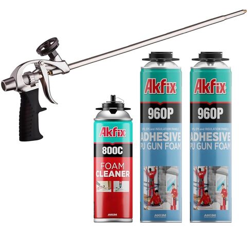 Akfix 960P Foam Board Adhesive with Strong Bonding (12x24 Oz) | Construction Adhesive for Wall & Facade, Subfloor, XPS & EPS Foamboard Panels and Drywalls | Gun&Cleaner Included | 12 Pack in Saudi Arabia