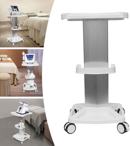 Aluminum Alloy Salon Trolley Cart - Mobile Dental Tool Stand with Swivel Casters for Ultrasonic Cavitation & RF Machines - Assembled Medical Equipment Cart in Saudi Arabia