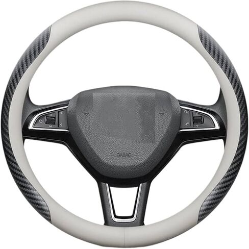 Auto Parts Car Steering Wheel Cover Anti Slip Pu Leather Steering Protector Anti Scratch Steer Wheel Cover Universal Fit for 38cm(O Shiny Fibers) in Saudi Arabia