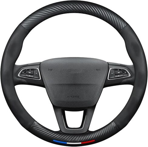 Suitable Fit For Ford Fit For Focus Mk2 Fiesta Kuga Mustang S-MAX Transit Fit For Mondeo Escape Edge Ranger Car Leather Steering Wheel Cover(Style19) in Saudi Arabia
