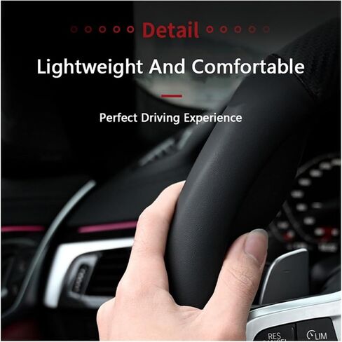 Suitable Fit For Ford Fit For Focus Mk2 Fiesta Kuga Mustang S-MAX Transit Fit For Mondeo Escape Edge Ranger Car Leather Steering Wheel Cover(Style19) in Saudi Arabia