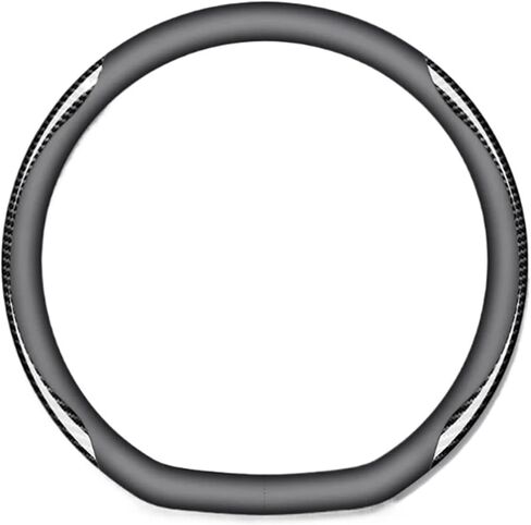 Fit for Jaecoo 7 Lucano L7 2023-2026 2024 2025 Car Carbon Fiber Steering Wheel Cover Non-Slip and Anti-Scratch Interior Accessories(D-Type Black A) in Saudi Arabia