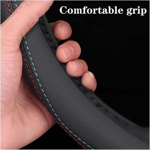Fit for Jaecoo 7 Lucano L7 2023-2026 2024 2025 Car Carbon Fiber Steering Wheel Cover Non-Slip and Anti-Scratch Interior Accessories(D-Type Black A) in Saudi Arabia