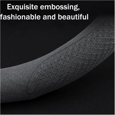 Fit for Jaecoo 7 Lucano L7 2023-2026 2024 2025 Car Carbon Fiber Steering Wheel Cover Non-Slip and Anti-Scratch Interior Accessories(D-Type Black A) in Saudi Arabia