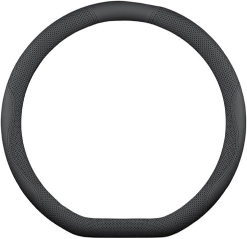 Fit for Lincoln Z MKZ MKT MKC MKX MKS Leather Anti-Slip Car Steering Wheel Cover(D Black-Black) in Saudi Arabia
