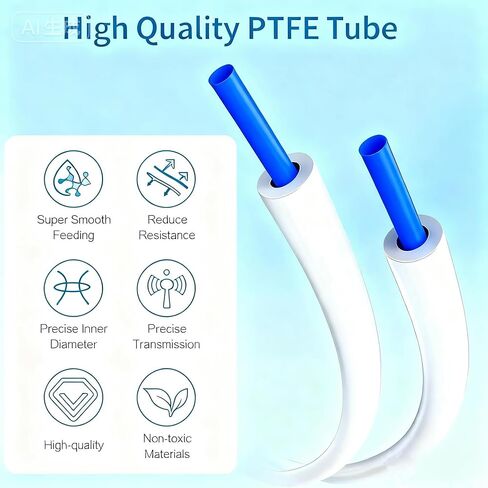 أنبوب PTFE بطول 5 متر (16.4 قدم) لخيوط 1.75 مم، معرف 2.5 مم × 4 مم أنبوب بودين OD مع قاطع أنابيب مناسب لمعظم الطابعات ثلاثية الأبعاد in Saudi Arabia