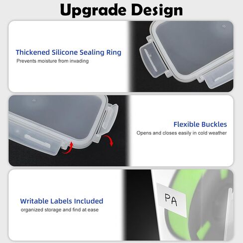 Filament Storage Box - 4 Pack 3D Printing Filament Container with Thick Silicone Seal, Dust-Proof Reusable Organizer with Writable Labels for 1.75mm PLA, ABS, PETG, TPU, PA (9.05"×7.87"×3.54") in Kuwait