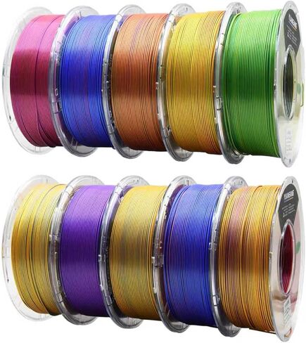 PLA Filament 1.75mm, ±0.03mm Precision, Triple-Color Gradient PLA, 1kg Spool (2.2 lbs), 16-Pack Multicolor Bundle in Saudi Arabia