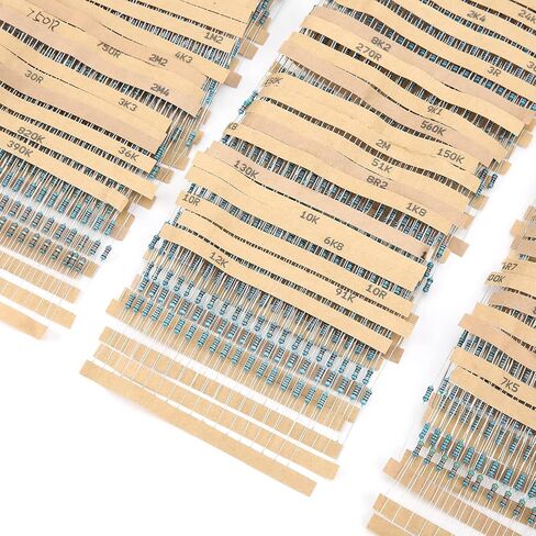 3120Pcs 1/4W Metal Film Resistor Kit 156 Values Assorted Set Accurate Electronic Components for Radio Equipment Home Appliances in Kuwait