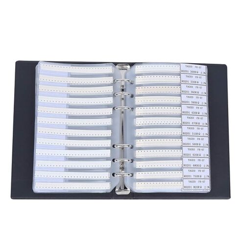 0201 170 Value Resistors Assortment Kit Sample Book, Electronic Component Storage, Plastic Material, Carry for Electronic Professionals, 170 Types of Samples, in Kuwait