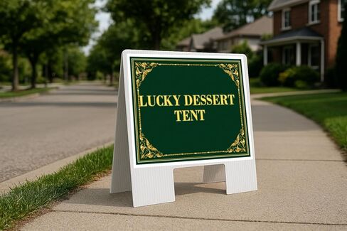 Lucky Dessert Tent St. Patrick'S Day Irish Clover Fancy Gold Directional Arrows A-Frame Double Sided 23x23 in. sign in Kuwait