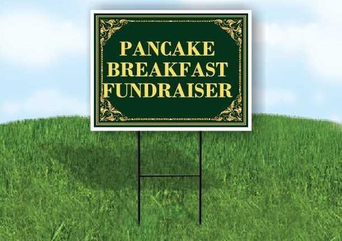 Pancake Breakfast Fundraiser St. Patrick'S Day Irish Clover Fancy Gold Directional Arrows A-Frame Double Sided 23x23 in. sign in Saudi Arabia