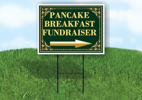 Pancake Breakfast Fundraiser St. Patrick'S Day Irish Clover Fancy Gold Directional Arrows A-Frame Double Sided 23x23 in. sign in Saudi Arabia