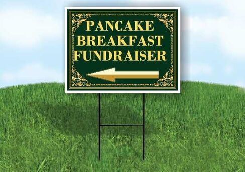 Pancake Breakfast Fundraiser St. Patrick'S Day Irish Clover Fancy Gold Directional Arrows A-Frame Double Sided 23x23 in. sign in Saudi Arabia