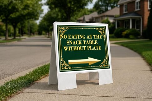 No Eating At The Snack Table Without Plate St. Patrick'S Day Irish Clover Fancy Gold Up Arrows A-Frame Single Sided 23x23 in. sign in Kuwait