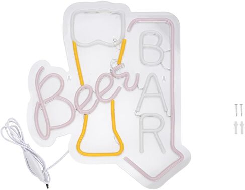 Beer Bar Sign LED Light Colorful Dimmable Acrylic Panel Wall Decoration for Bars Restaurants Shops Homes in Saudi Arabia