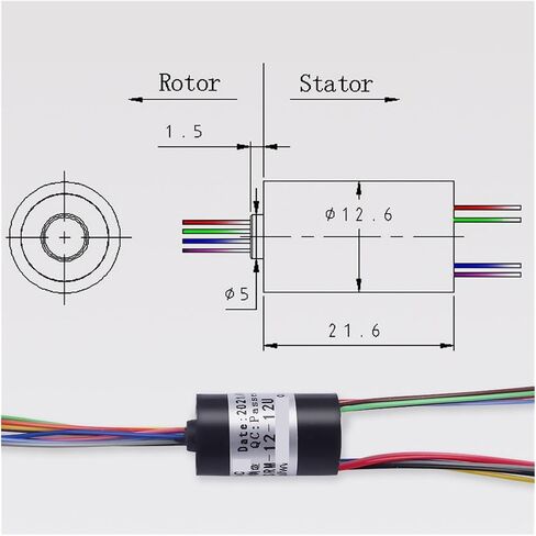 SRM-12-12U حلقة منزلقة 12 حلقة 2A حلقة موصلة، موصل دوار للفرشاة، حلقة جامع، فرشاة كربون 48 فولت in Kuwait