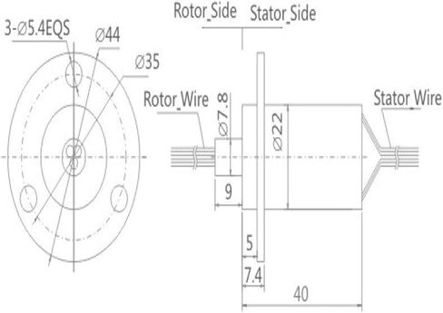 Cap Type Slip Ring 12 Circuit/line Contact 5A for Wind in Kuwait