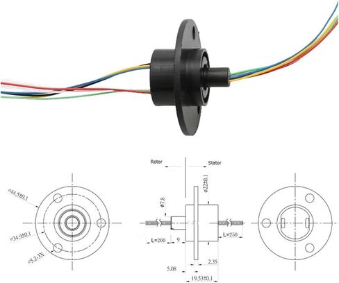 1 piece 22mm Diameter 6 Channel Flange Slip Ring 2A Collector Ring in Kuwait